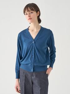 Хлопковый вязаный кардиган с V-образным вырезом и длинными рукавами | S4620 | 30G, стандартный крой