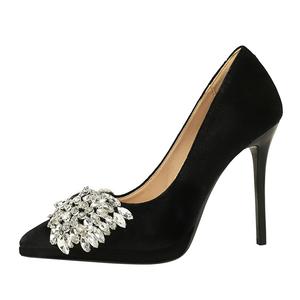 QITUMAUL Туфли на тонком каблуке высотой 11 см, женские, черные