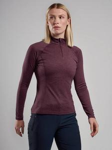 Женская футболка с длинным рукавом и молнией на горловине Montane, Mulberry