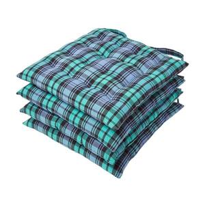 Подушка на сиденье Homescapes Blackwatch 4 шт, 40x5x40 см, синий