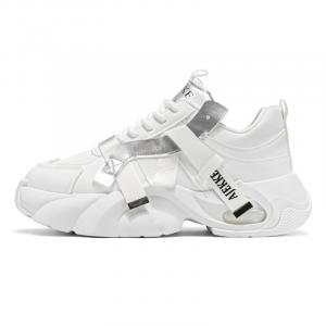 Амортизирующие, износостойкие, водонепроницаемые, увеличивающие рост низкие массивные кроссовки для мужчин Boogie Bear, White