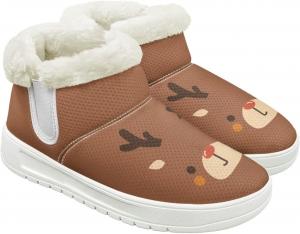 Quxjehoe Женские зимние ботинки для снега, утепленные, для улицы и дома, ботильоны до щиколотки, противоскользящие, для зимних прогулок, белая подошва, размер 6-13,5