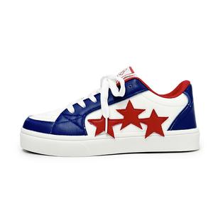 Нескользящие износостойкие низкие кроссовки для скейтбординга унисекс SUPEREDGE, White Blue Red