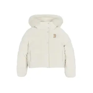 MLB Куртка пуховая Boston Red Sox женская тёмно-кремовая, Dark Cream