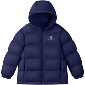 Детская пуховая куртка с капюшоном утепленная CAMEL, mustard синий