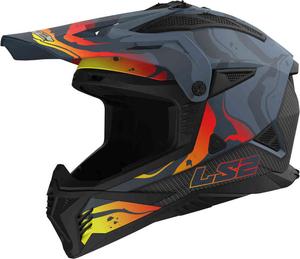 MX708 Fast II Wash Шлем для мотокросса LS2, черный/серый/оранжевый