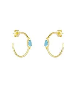 Серьги-Капельки с бирюзой, стерлинговое серебро - бирюза Spero London, gold