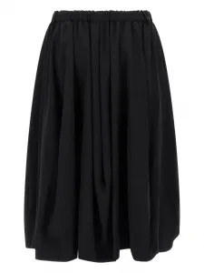 Плиссированная шерстяная юбка Comme Des Garcons, черный