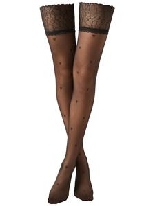 CALZEDONIA Носочки 'Valentine' выше колена в черном цвете