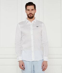 Льняная рубашка Regular fit Aeronautica Militare, белый