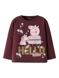 Name it Футболка с длинными рукавами NMFORA PEPPA LS NREG TOP бордового цвета