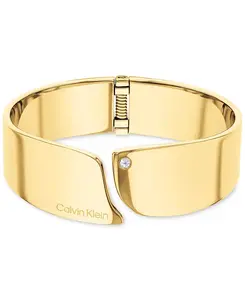 Браслет-Манжета из нержавеющей стали с паве Calvin Klein, gold