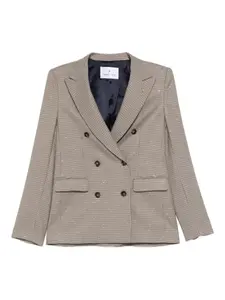 Двубортный жакет с узором Pied de Poule Manuel Ritz, коричневый