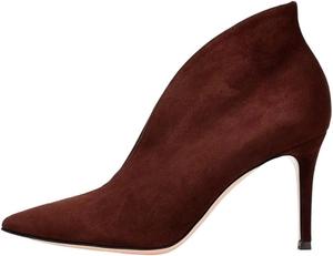 Женские замшевые ботинки с острым носком и тонким высоким каблуком, весенне-осенние праздничные туфли Generic, Brown