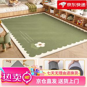 Xinglianxin Ковер 100х200 см для детской, моющийся, с противоскользящим покрытием, в зеленый цветочек