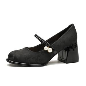 KATHRYN WILSON Туфли Мэри Джейн на массивном каблуке 6 см женские черные, цвет Black