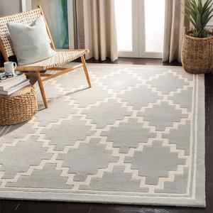 Ковер SAFAVIEH, 153 x 153 см, Chatham Collection, Grey & Ivory, ручной работы Trellis Wool, идеален для помещений с высокой проходимостью в гостиной, спальне (CHT743E)