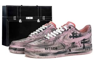 Nike Кроссовки Air Force 1 Phantom Pink, Goth Dark Style, износостойкие, низкие, для скейтбординга, унисекс, грязно-розовые