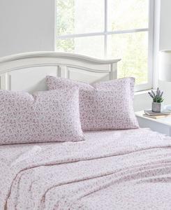 Laura Ashley Комплект постельного белья из хлопковой фланели Paisley Prance, 4 предмета, размер Full