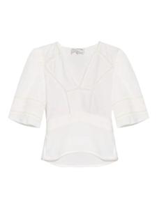 Блузка с вышитыми рукавами-фонариками MUNTHE, белый