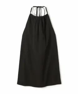 Платье из хлопкового поплина с воротником-халтером WPLC6956