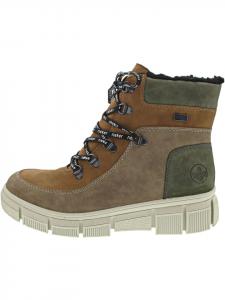 Rieker Коричневые ботинки на шнуровке