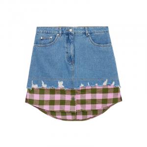 Джинсовая короткая юбка женская синяя MOSCHINO