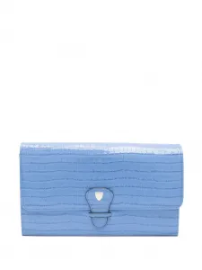 Кошелек с тиснением под крокодила Aspinal Of London, синий