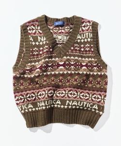 Жилет в винтажном стиле с узором «фэр-айл», коллекция осень-зима 2025 Nautica, цвет Olive