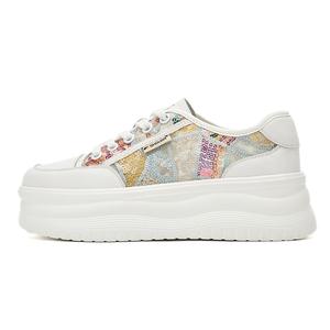 SHOUBA Дышащие низкие кроссовки для скейтбординга женские бежево-зеленые