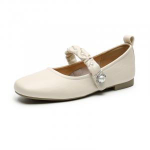 Туфли Мэри Джейн на плоской подошве женские DAPHNE, Beige