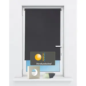 Рулонная штора с боковым управлением Рулонная штора 'Luna', затемняющая, без сверления, крепление на зажимах, фиксированный размер затемняющая, без сверления, защита от посторонних взглядов, защита от солнца Kutti, Stahlgrau