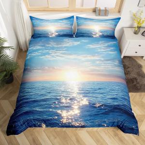 Erosebridal Комплект постельного белья Sea Wave с морским пейзажем в гавайском тропическом стиле для детей и взрослых, Multi 76