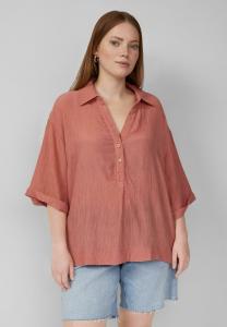 Блуза QS IM LOOSE FIT MIT WASCHEFFEKT, Papaya/Salmon