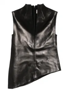 Топ Von с высоким воротником и асимметричным кроем Khaite, черный