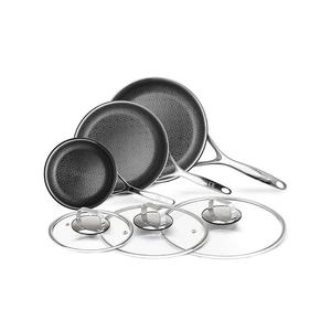 Livwell DiamondClad Набор сковород из нержавеющей стали с гибридным антипригарным покрытием, 6 предметов, черный