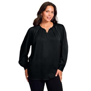 Женский топ из сатина с цепочкой plus size Avenue, Black