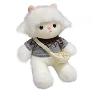 Плюшевая кукла ягненок в свитере высота 30см YUEZHILIAN, белый