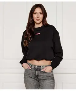 Толстовка Cropped fit Tommy Jeans, черный