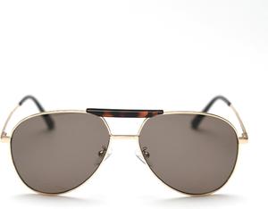 Модные солнцезащитные очки-пилот для женщин и мужчин, ретро-очки большого размера из металла, винтажные солнцезащитные очки-щитки, цельные солнцезащитные очки 2437 Melrose, Brown