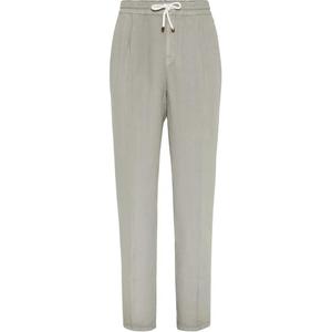 Брюки с эластичным поясом и шнурком Brunello Cucinelli, серый