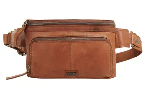 Поясная сумка Spikes & Sparrow, натуральная кожа, цвет Cognac