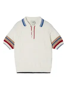 Фактурная рубашка поло FENDI KIDS, белый