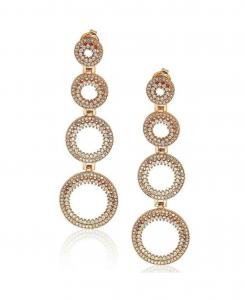 Серьги-подвески Suzy Levian из стерлингового серебра с кубическим цирконием, выполненные в виде градуированных кругов Suzy Levian New York, Rose