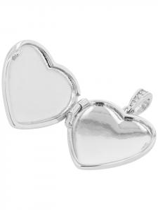 Adeliás Женский кулон - медальон из серебра 925 пробы с кубическим цирконием в серебряной оправе