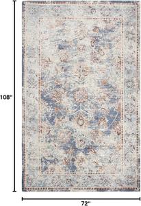 Ковер SAFAVIEH, 183 x 275 см,  Mirage Collection, Blue & Copper, современный вискозный дизайн, идеален для помещений с высокой проходимостью в гостиной, спальне (MIR972M)