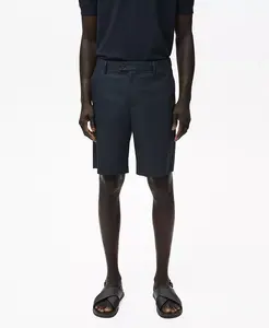 Мужские хлопковые бермуды с внутренней эластичной полосой MANGO, синий