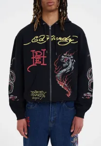 Толстовка с двойным капюшоном и застежкой-молнией Ed Hardy, Black