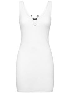 Philipp Plein мини-платье с пирсингом, белый