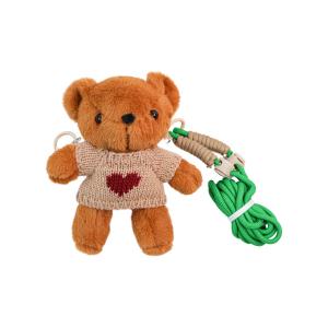 Свитер с сердечками брелок Blush Bear, очаровательная мягкая кукла плюшевый кулон высота 10см X3COMMUNE, коричневый